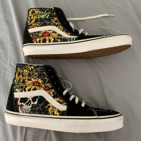 Mens Vans Sk8-Hi Beauty Skull Sneaker sz 11 - Picture 2 of 8